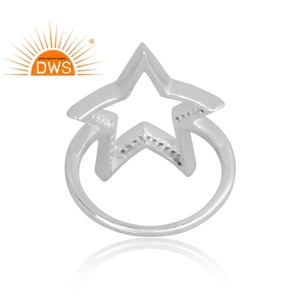 Best Quality Fine Sterling <b>Silver</b> Natural Diamond <b>Set</b> Star Design Stackable <b>Ring</b> Custom Jewelry Manufacturer - Product Image 4