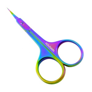 KOUNAIN-Tijera de Manicura DE LA Mejor Calidad, Cuchillas Rectas de Acero Inoxidable J2, Corte Afilado, Diseño Curvo, Colores Plasma - Product Image 2