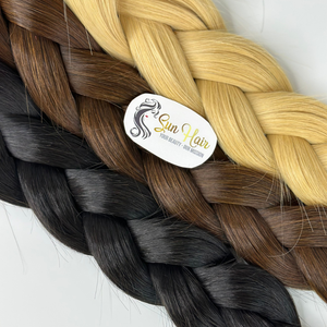 วิกผมมนุษย์ผมต่อเคราตินผมมนุษย์100% ผมบลอนด์สีดำปลายแบน - Product Image 1