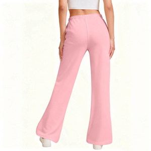 Wholesale Women's Oversize Flare Sweatpants Breathable Cotton Fleece with High Drawstring Waist Causal Style for Women - Product Image 2