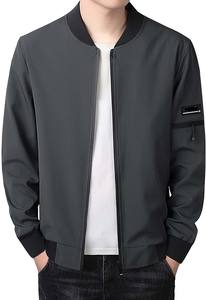 Blouson coupe-vent décontracté coupe ajustée pour hommes pour le sport Veste bomber légère à col montant pour la saison d'hiver - Product Image 4