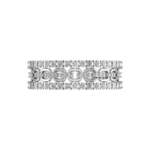 950 platine chaîne bande anneau Original VVS D Moissanite pavé réglage bijoux fins pour les femmes mariage fiançailles OEM - Product Image 3