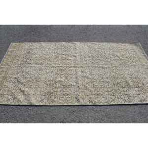 Alfombra Turca Vintage de Lana Beige, 4.1x8.4 pies (126x255 cm) - Product Image 2