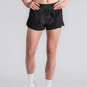 Pantalones cortos para correr personalizados para mujer, pantalones cortos transpirables de LICRA con cintura elástica para gimnasio, venta al por mayor - Product Image 2