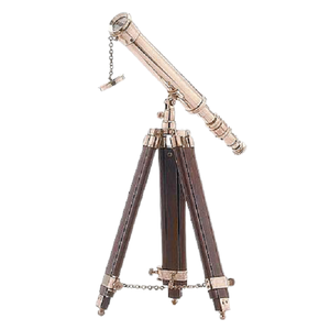 Jumelles en laiton antique avec étui en cuir Décor de télescope vintage marin victorien de qualité pour la construction en métal à la maison - Product Image 4