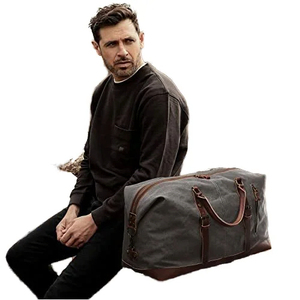 Nouveau design personnalisé OEM Sac polochon de voyage en cuir de grande capacité en toile Sac à dos Sac polochon de voyage étanche pour le sport - Product Image 3