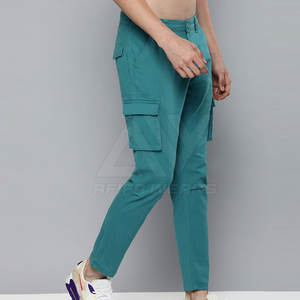 Pantalones Cargo ligeros informales para hombre, cintura elástica, suave, impermeable, multibolsillo, patrón recto, venta al por mayor, fabricante de Pakistán - Product Image 3