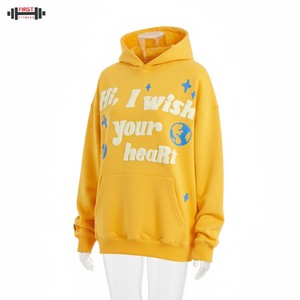 Sweat à capuche en polaire d'hiver marron imprimé de lettres personnalisées en gros 100% coton surdimensionné à capuche lourde pour hommes 3d pour - Product Image 5
