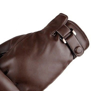 Wholesale <b>Warm</b> Black Sheepskin Leather <b>Gloves</b> Plain Style Windproof Driving <b>Gloves</b> for Winter Sports Daily Outdoor Activities - Product Image 6