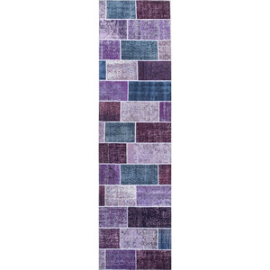 Alfombras de Lana Anudadas a Mano Provenance, Diseño de Parches Rosa y Morado para Uso Doméstico-Pae-3922 - Product Image 1