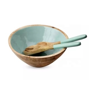 Équipement de restauration de style unique Bol en bois naturel portable Design fait à la main Bol de service pour nouilles aux fruits secs en bois profond - Product Image 1