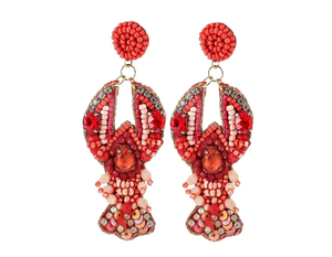 Crawfish <b>Time</b> Huggie Stud Earrings with Pearl and Diamond Classic Religious Style for Wedding Parties or <b>Gifts</b> - Product Image 5