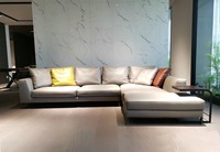 Costanzi-Canapé sectionnel moderne en forme de L confortable en tissu, design contemporain pour salon, appartement, hôtel