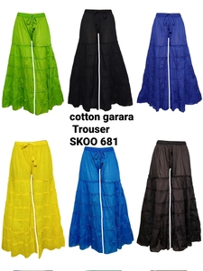 Cotton Garara <b>Trouser</b> for Women <b>Winter</b> Elastic Waist Washed Lightweight Breathable Fabric Free Size Fit for Festive & Casual - Product Image 3