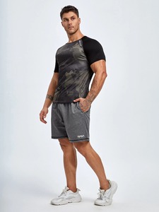 Camiseta deportiva de manga corta para hombre, Camiseta de algodón 100% transpirable con cuello redondo de ajuste regular - Product Image 2