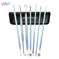 Extracteur professionnel de points noirs broche extracteur d'aiguille en acier inoxydable acné bouton outil de nettoyage comédon ecxtractor ensemble