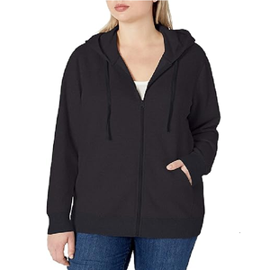 Vêtements pour femmes de luxe à la mode Sweats à capuche à fermeture éclair complète de couleur unie de grande taille Sweats à capuche élégants à coupe ajustée au design personnalisé - Product Image 4