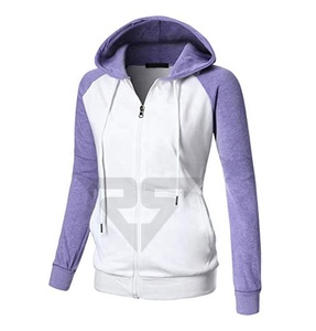 Sudadera con capucha blanca de algodón de alta calidad con logotipo personalizado sudaderas con capucha con cremallera de gran tamaño para mujer - Product Image 3