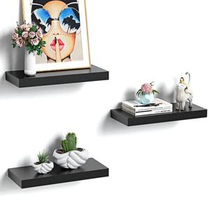 Étagères murales flottantes en bois classique noir étagère de rangement murale pour la maison hôtels salon cuisine décor fabriqué en inde 2023 - Product Image 1
