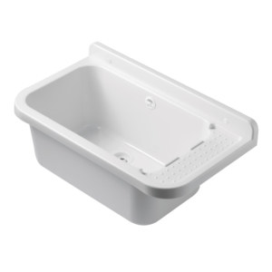 Lavabo da Parete Moderno Rettangolare in PP Lucido 60x34 cm, Facile da Pulire, per Bagno - Product Image 1