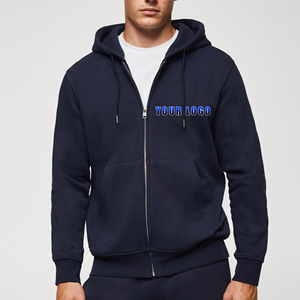 Heavyweight French Terry Zipup Hoodies 100% Cotton 330gsm Full Zipper Winter Custom Men Regular Fit Zip Hoodie - Product Image 4