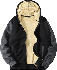 Nueva moda para hombre, sudadera de manga larga con capucha de Color sólido y cremallera, sudaderas con capucha de punto cálidas mezcladas de algodón básicas bordadas - Product Image 2