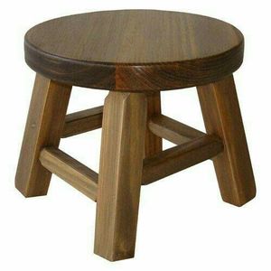 Hermoso taburete de madera con acabado natural para la decoración interior tradicional del hogar y el arreglo de muebles elegantes en la sala de estar - Product Image 4