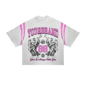 Fabrication sur mesure de haute qualité délavé à l'acide vintage 100% ensemble de shorts en coton multicolore sérigraphié courts et chemises - Product Image 5