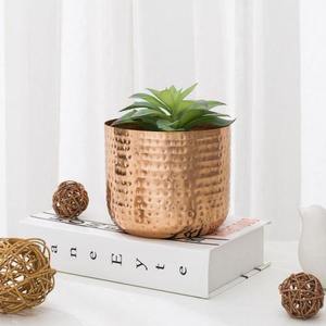 Maceta de cobre y Metal grande de estilo martillado moderno, versátil, para interiores y exteriores, a prueba de fugas, maceta de hierro, diseño de jardín para guardería - Product Image 3