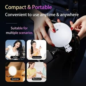 Luz de relleno de Selfie recargable por USB portátil Brillo ajustable con agarre de teléfono Compatible con todos los modelos de teléfono - Product Image 2