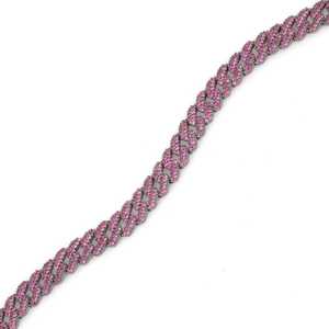 <b>Silver</b> Gourmet Rhodium Plated <b>Bracelet</b> with Pink Stones Flower-shaped Religious <b>Charm</b> <b>Bracelet</b> for Gifts - Product Image 4