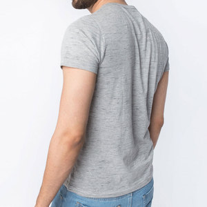 OEM 100% algodón camisas de hombre básico logotipo personalizado impreso liso en blanco manga corta Camiseta serigrafía color sólido claro - Product Image 3