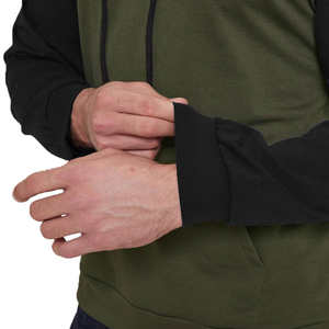 Sweat-shirt à capuche personnalisé pour homme, à manches longues, en coton/polyester, avec motif imprimé français et manches raglan - Product Image 3