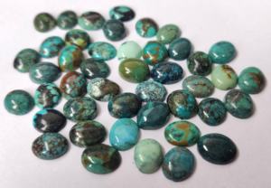 Cabochon ovale turquoise tibétaine naturelle 4x6mm qualité supérieure-ovale turquoise tibétaine en vrac - Product Image 4