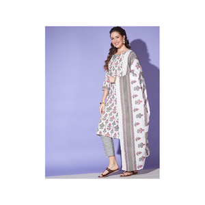 2023 última llegada mejor calidad Ropa Étnica hermoso algodón estampado Kurti pantalón conjunto para compradores a granel - Product Image 1