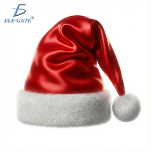 Chapeau de Père Noël de haute qualité de 40 cm, finition satinée, pour la décoration - Product Image 6