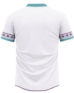 Conjunto de Camiseta y Pantalones Cortos de Fútbol Personalizados en Blanco, Verde Azulado y Morado, Transpirables, de Poliéster, para Entrenamiento, Partido, Ropa Deportiva de Equipo - Product Image 3