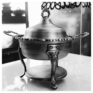 Plato de frotamiento asequible, calentador de comida de buffet de lujo de acero inoxidable para uso en fiestas de bodas, plato de servicio personalizable y de alta calidad - Product Image 6