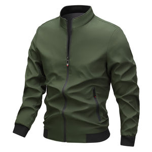 Chaqueta Bomber Casual Unisex Personalizada con Botones, Cuello Alto de Lana, Resistente al Viento, Ecológica, Diseño Deportivo, para Otoño - Product Image 3