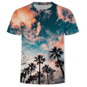 เสื้อยืดแขนสั้นพิมพ์ลายสำหรับผู้ชายเสื้อยืด3D พิมพ์ซับลิเมชันแบบลำลองสำหรับชายหาด - Product Image 1