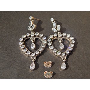 925ต่างหูเงินสเตอร์ลิงทำด้วยมือชุดไข่มุกเหลี่ยมเพชรพลอยบุษราคัมสีขาวของขวัญต่างหู - Product Image 2