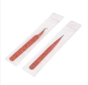 Pinzas de pestañas de acero inoxidable superventas Extensiones de pestañas de fibra de gancho de 90 grados Pinzas de pestañas de volumen sostenible - Product Image 5