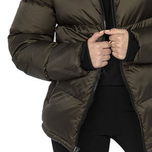 Veste d'hiver matelassée respirante pour femme, coupe oversize, avec garniture en peau de mouton, imperméable, réversible, en polyester, imprimé, satin de soie - Product Image 6