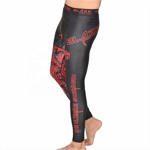 Collants athlétiques de gymnastique de couleur unie pour hommes, pantalons de compression de sport imprimés unis pour hommes, pantalons droits à rayures incurvées - Product Image 2