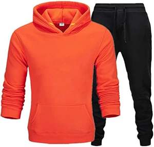 Men's Casual Solid Tracksuit Set Full <b>Zip</b> Hooded Jacket & Jogging Bottoms 2-in-1 Design Side <b>Pockets</b> Active Wear - Product Image 6