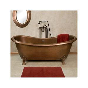 Bañera ovalada independiente de bronce tradicional de estilo europeo de 1,8 m con escurridor de grifo, bañeras de hidromasaje incluidas - Product Image 3