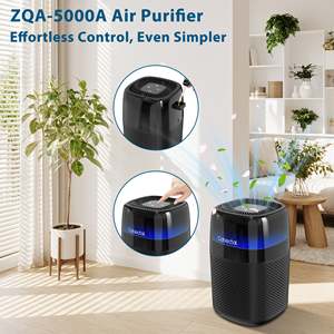 Purificador de Aire Portátil para el Hogar, Alergias, Pelo de Mascotas, Filtro HEPA H14, Modo de Sueño, Elimina Polvo, Humo y Olores en el Dormitorio, Negro, Enchufe Estadounidense - Product Image 5