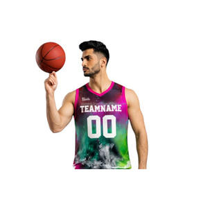 Tenue de basketball réversible personnalisable pour homme en 100 % polyester – Ensemble d'entraînement respirant et personnalisé - Product Image 4