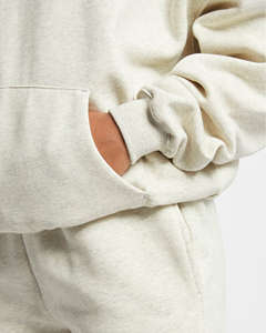 Sweat à capuche surdimensionné personnalisé pour femmes Beige Marl 100% coton anti-rides et respirant sweats à capuche pour femme entraînement sweat à capuche zippé - Product Image 3