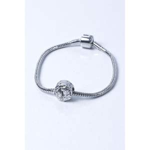 Pulseras con Dijes de Moda con Patrones para Mujeres y Hombres, Metal Plateado 316, Talla M, Modelo 4034, Hecho en Turquía - Product Image 1